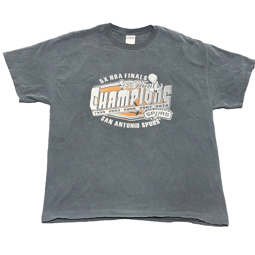 San Antonio Spurs 2014 5x NBA Finals Champions T Shirt. Black Sz. XL